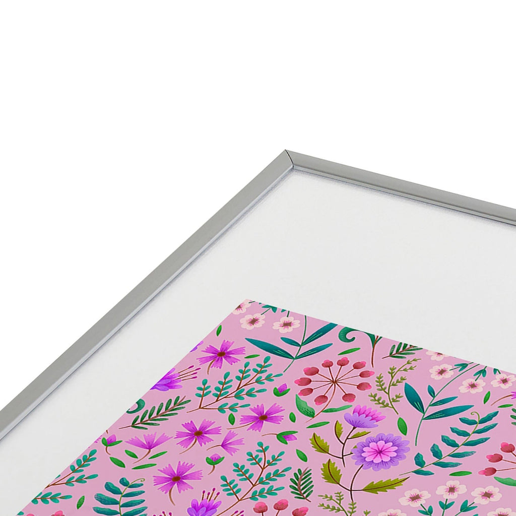 Pimlada Phuapradit Ditsy Purple Floral Half Drop Metal Framed Art Print