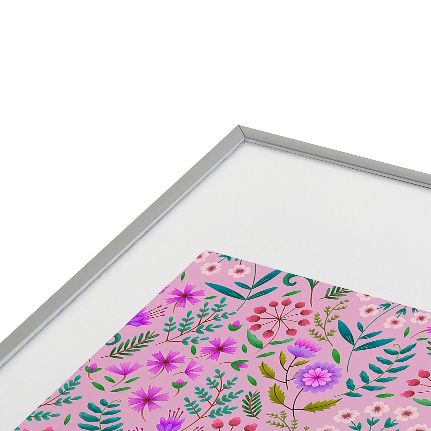 Pimlada Phuapradit Ditsy Purple Floral Half Drop Metal Framed Art Print