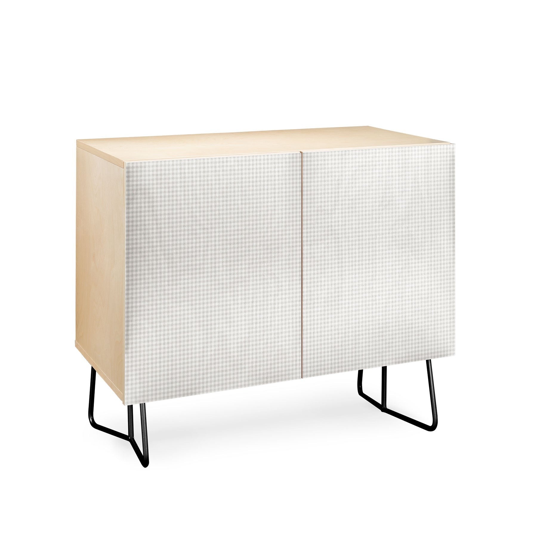 Colour Poems Gingham Plaid Pattern Cloud White Credenza