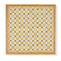 Ninola Design Everyday Artifact Checker Mosaic Tiles Geometry Yellow Framed Wall Art