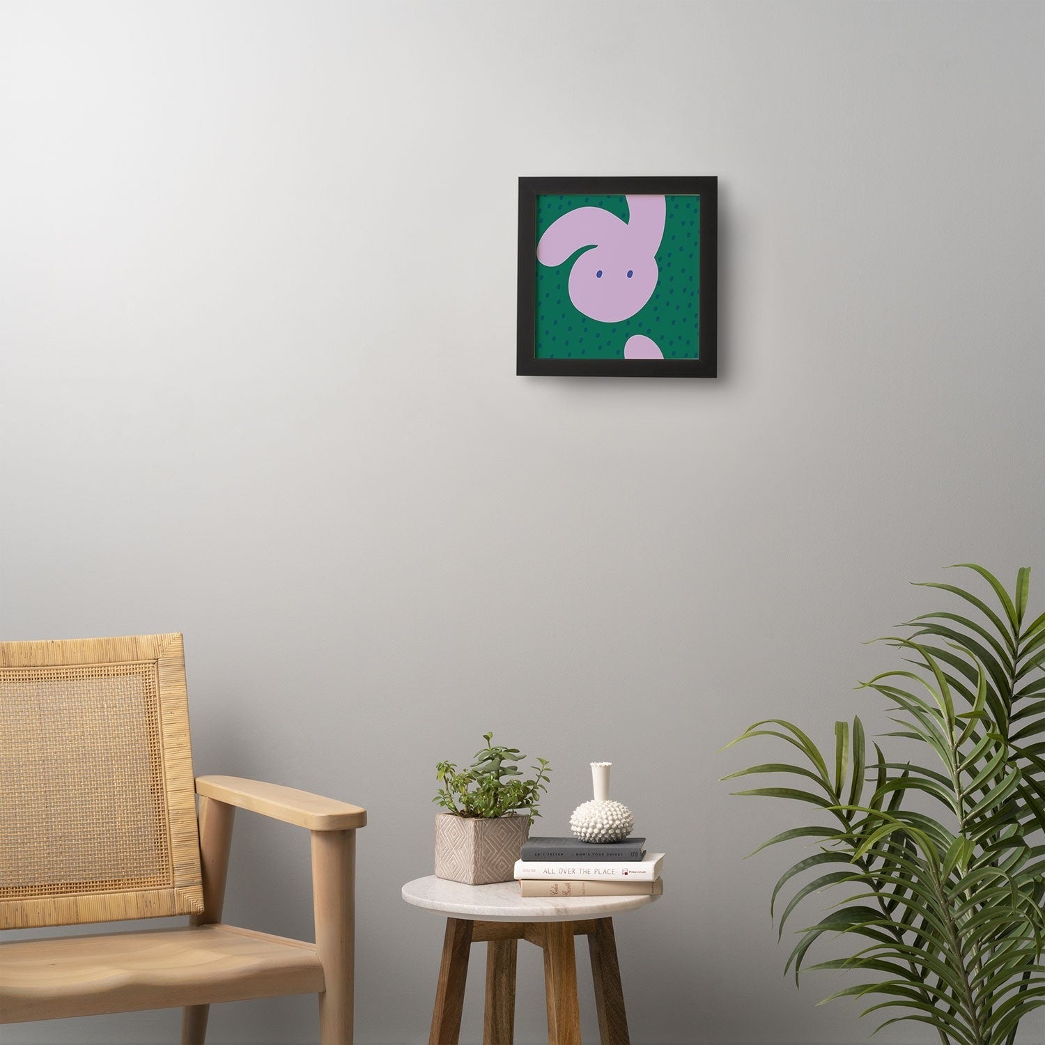 Camilla Foss Pebbles and Rabbit Framed Wall Art