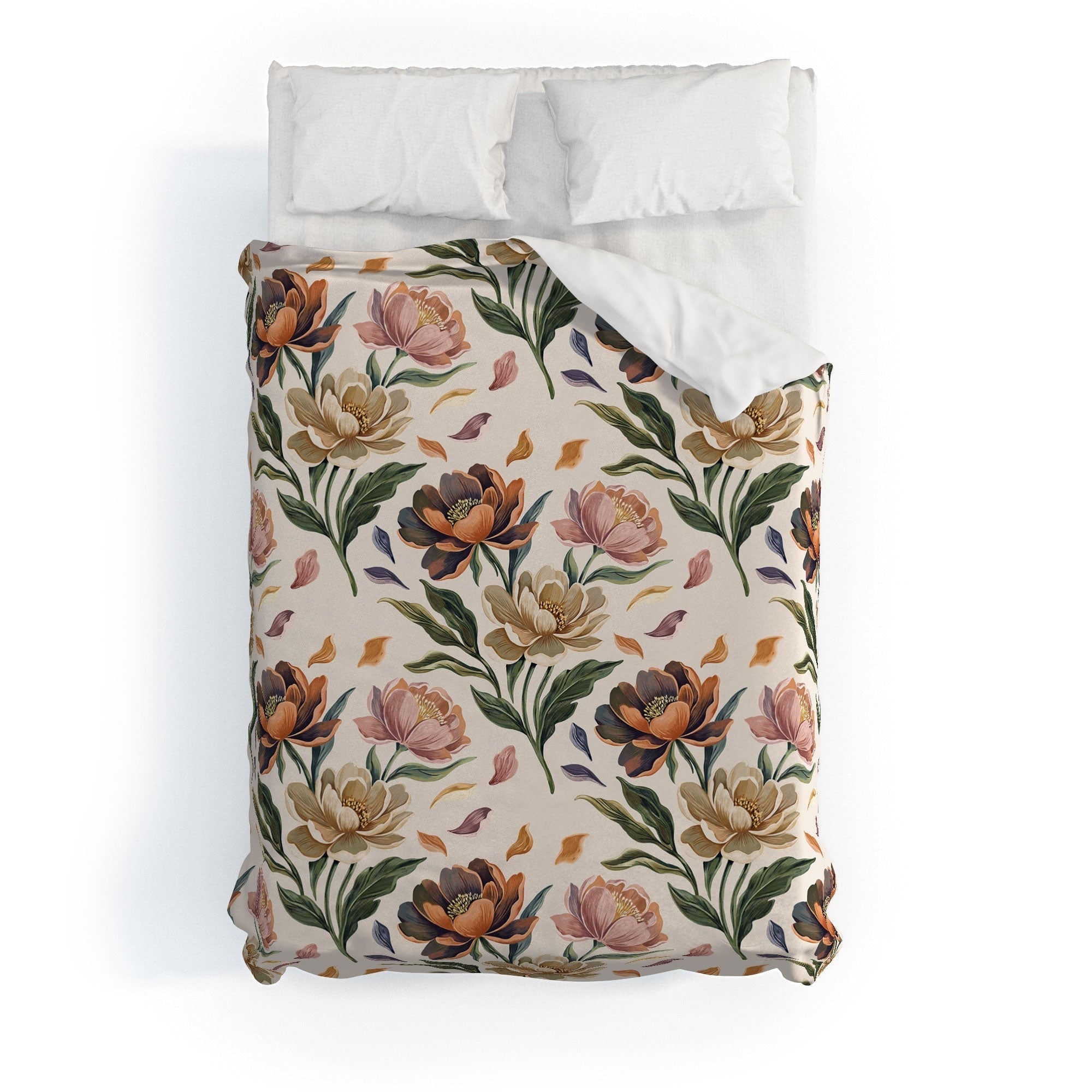 Marta Barragan Camarasa Hand Painted Peony Florals Duvet Cover
