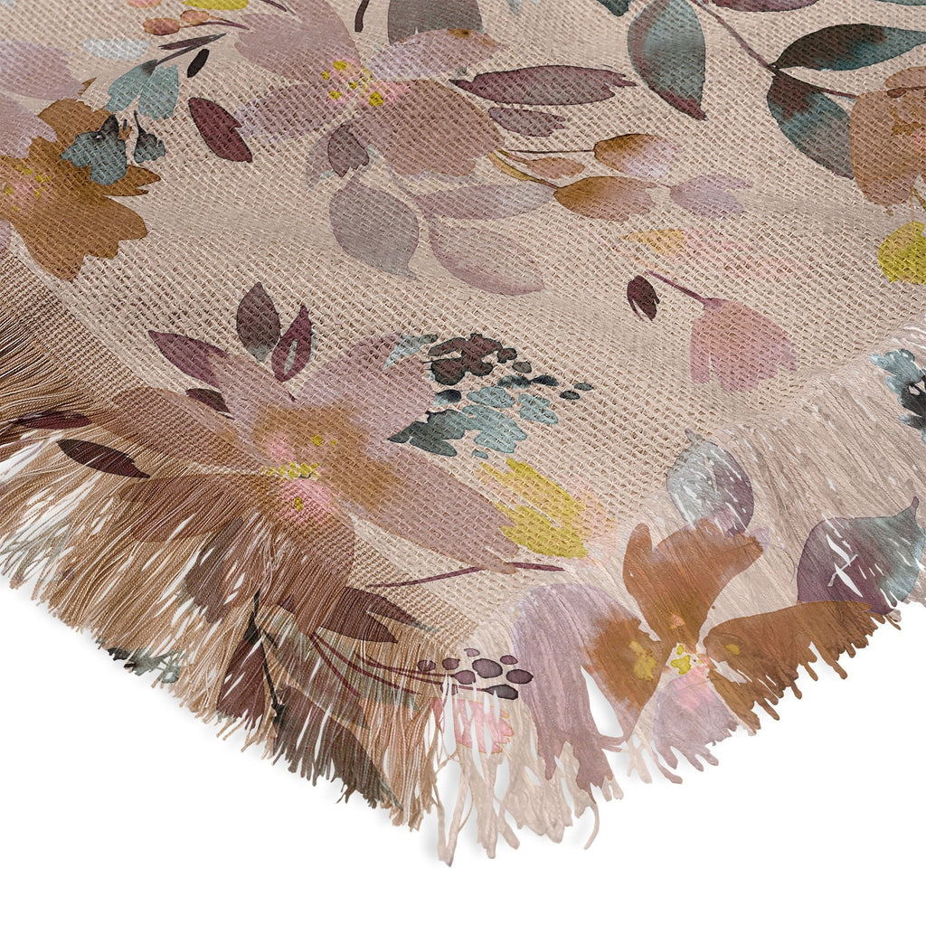 Ninola Design Botanic Retreat Floral Oleander Whimsical Soft Pink Throw Blanket