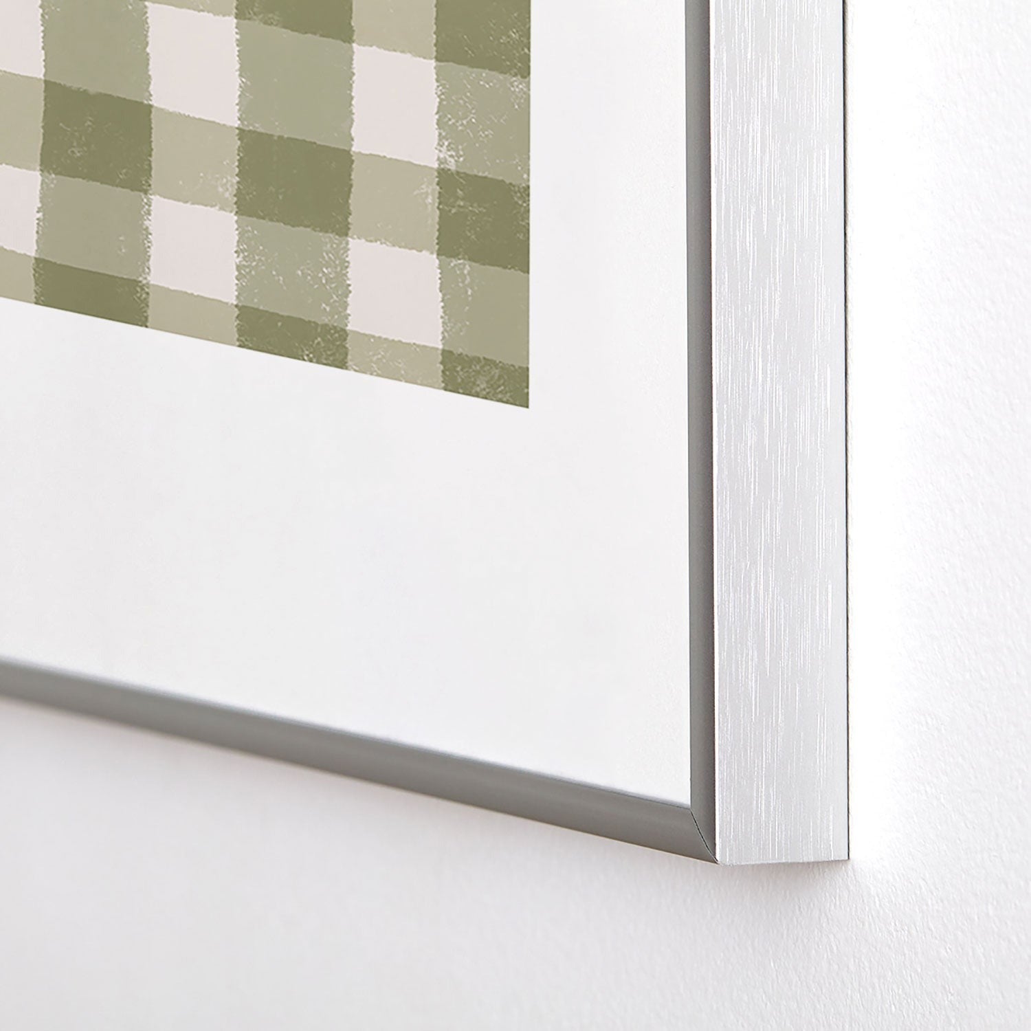 Menina Lisboa Rustic Green Plaid Metal Framed Art Print