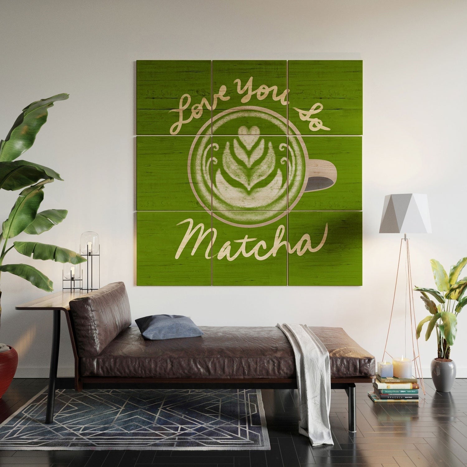 Design by Spark Love You So Matcha Wood Wall Mural