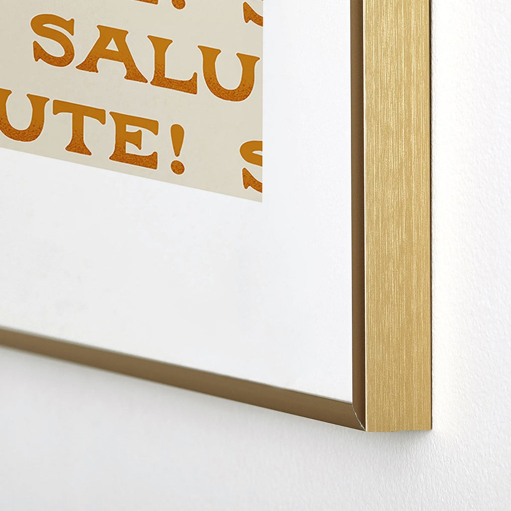 Jessica Molina Salute Gold Pattern on Cream Metal Framed Art Print
