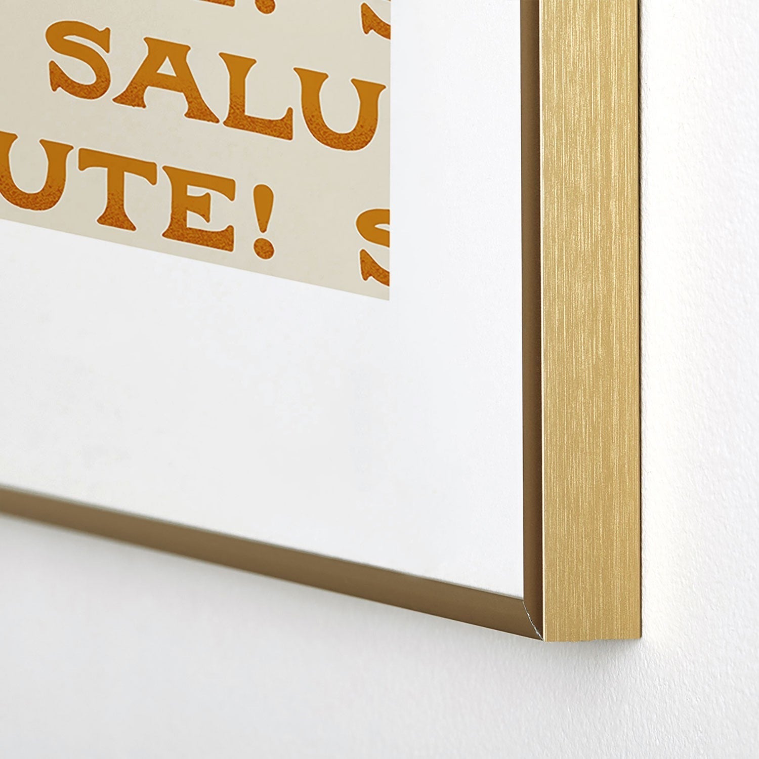 Jessica Molina Salute Gold Pattern on Cream Metal Framed Art Print