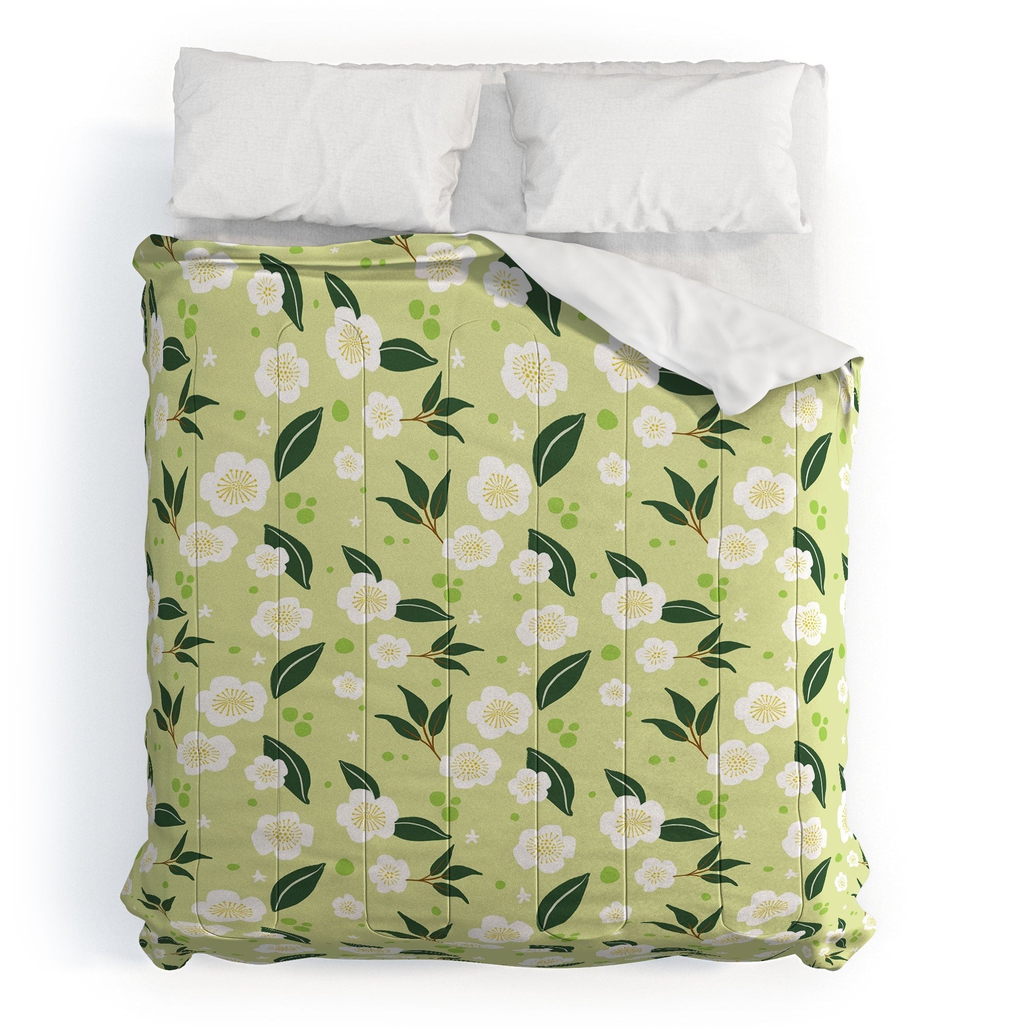 Design by Spark Matcha Tea Florals Comforter