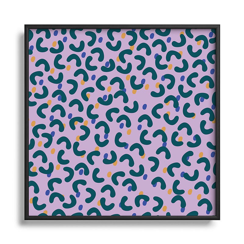 Camilla Foss Pebbles Mix Square Metal Framed Art Print
