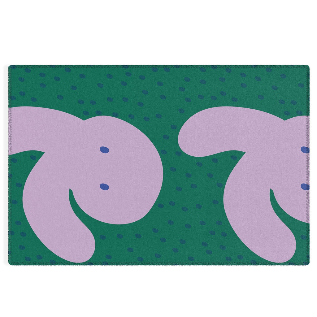 Camilla Foss Pebbles and Rabbit Outdoor Rug