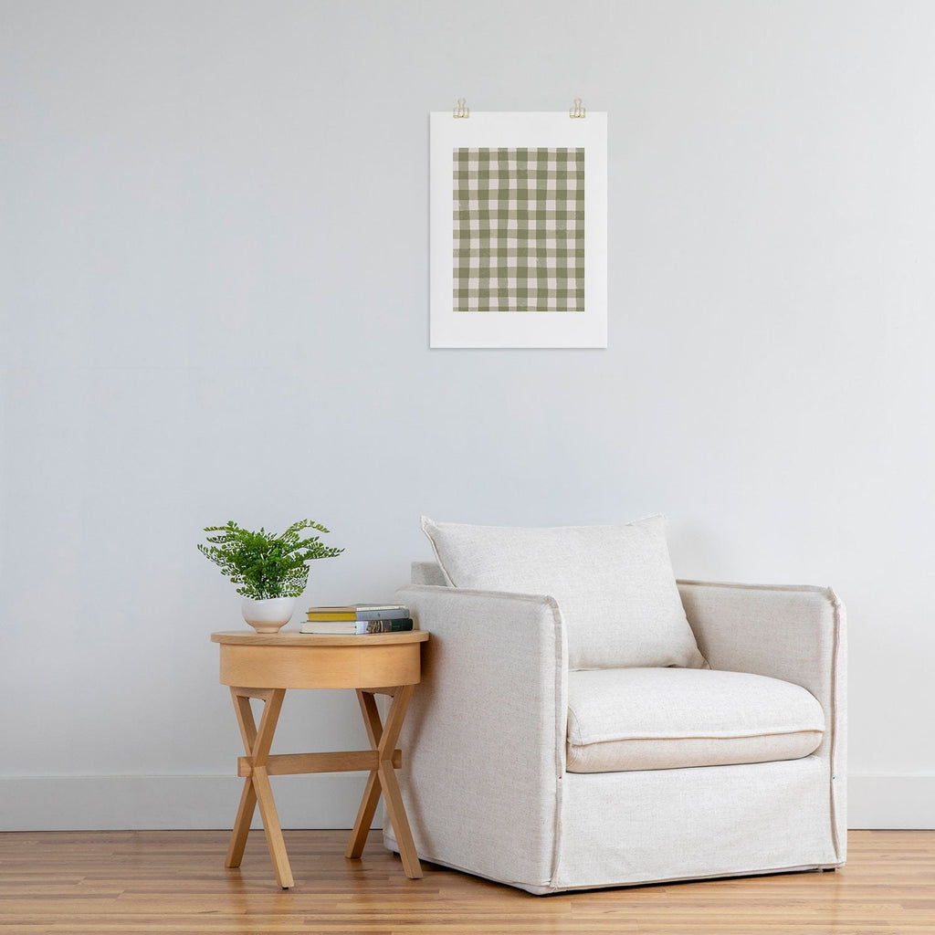 Menina Lisboa Rustic Green Plaid Art Print