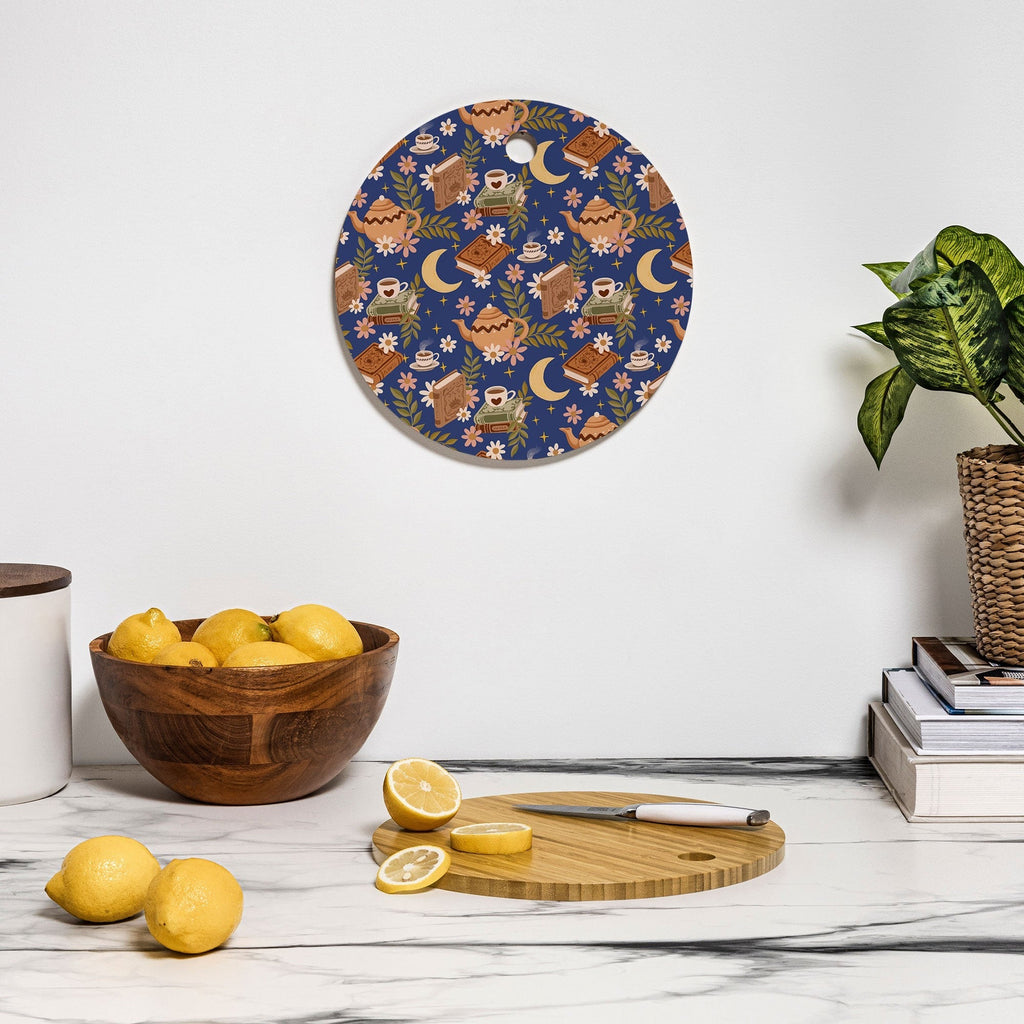 Avenie Moonlit Reading Nook II Cutting Board Round