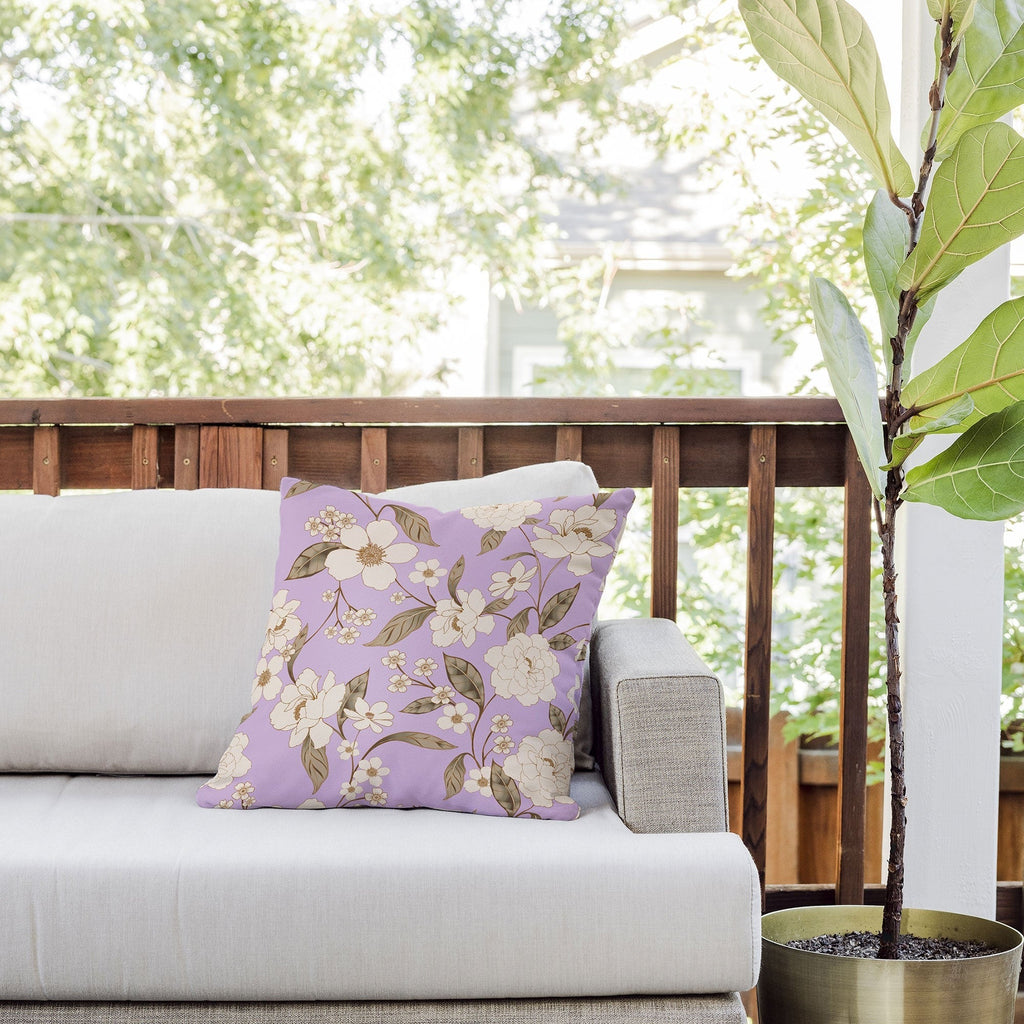 Gabriela Fuente Roberta lilac Outdoor Throw Pillow