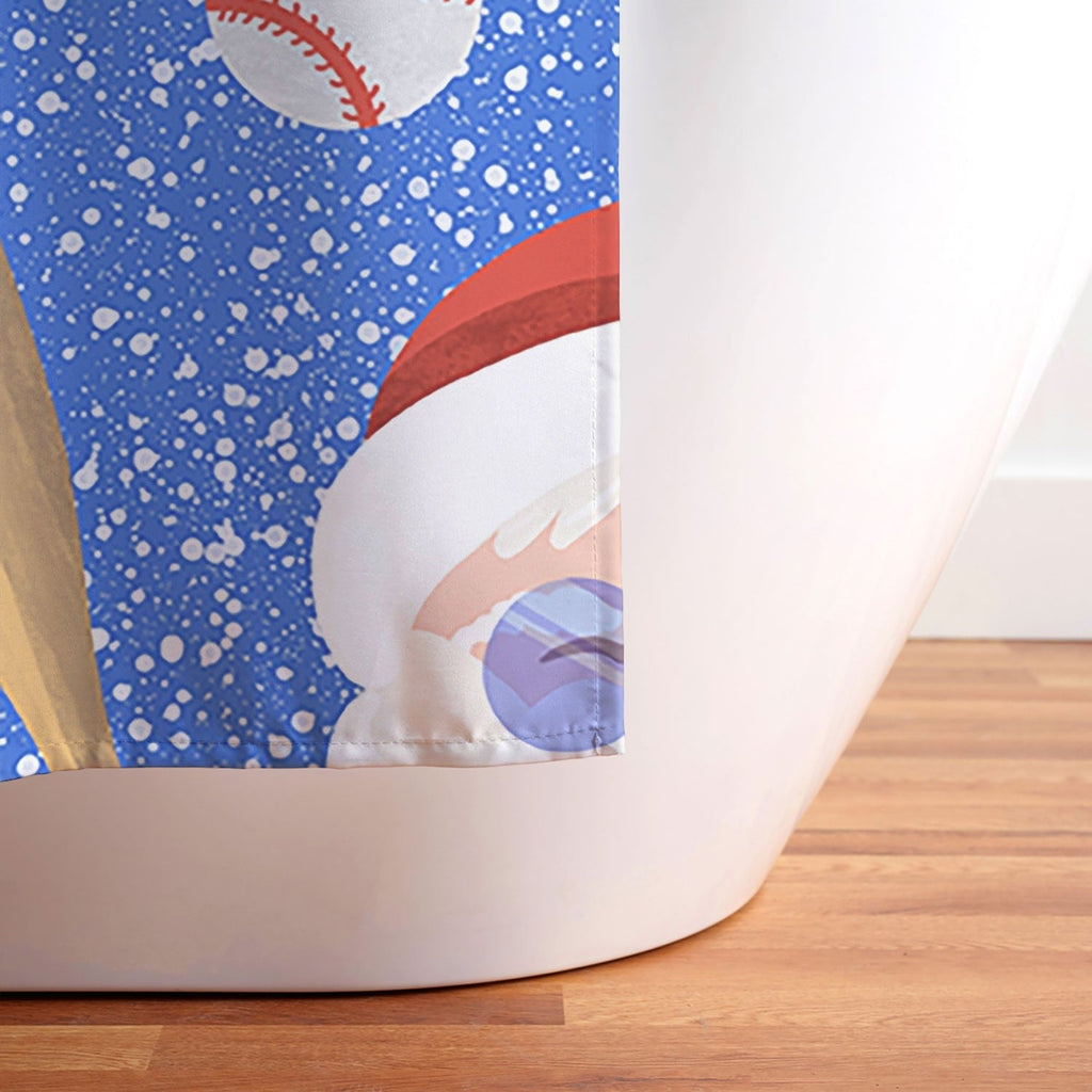 Design by Spark Sporty Baseball Santa Shower Curtain