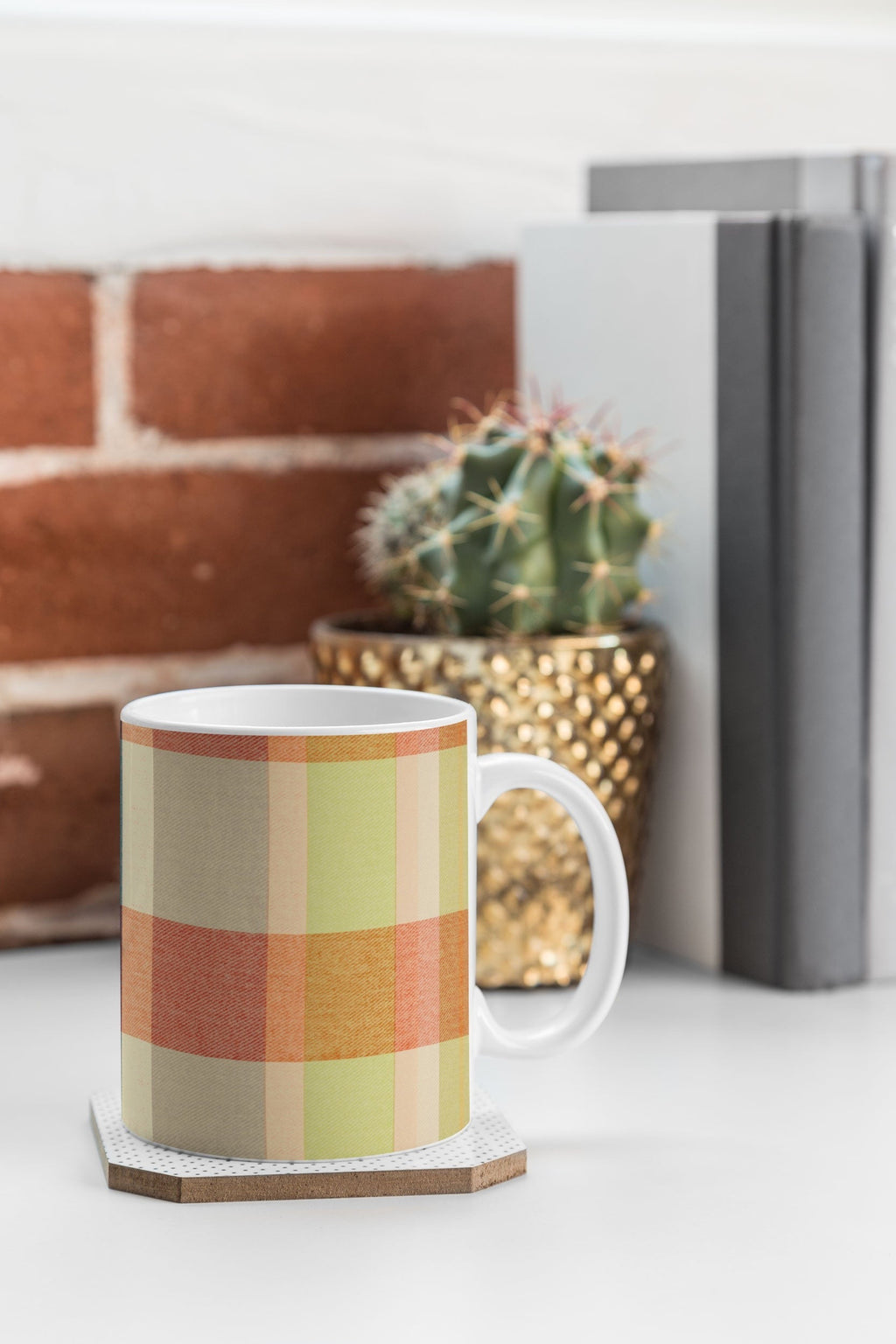 Marta Barragan Camarasa Retro Picnic Plaid Warm Tones Coffee Mug
