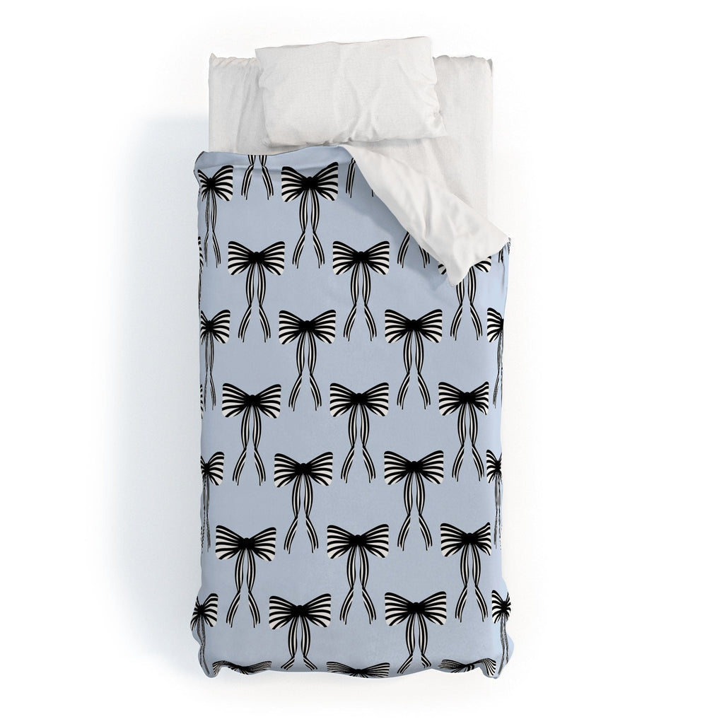 Design by Spark Black Striped Bows Duvet Cover