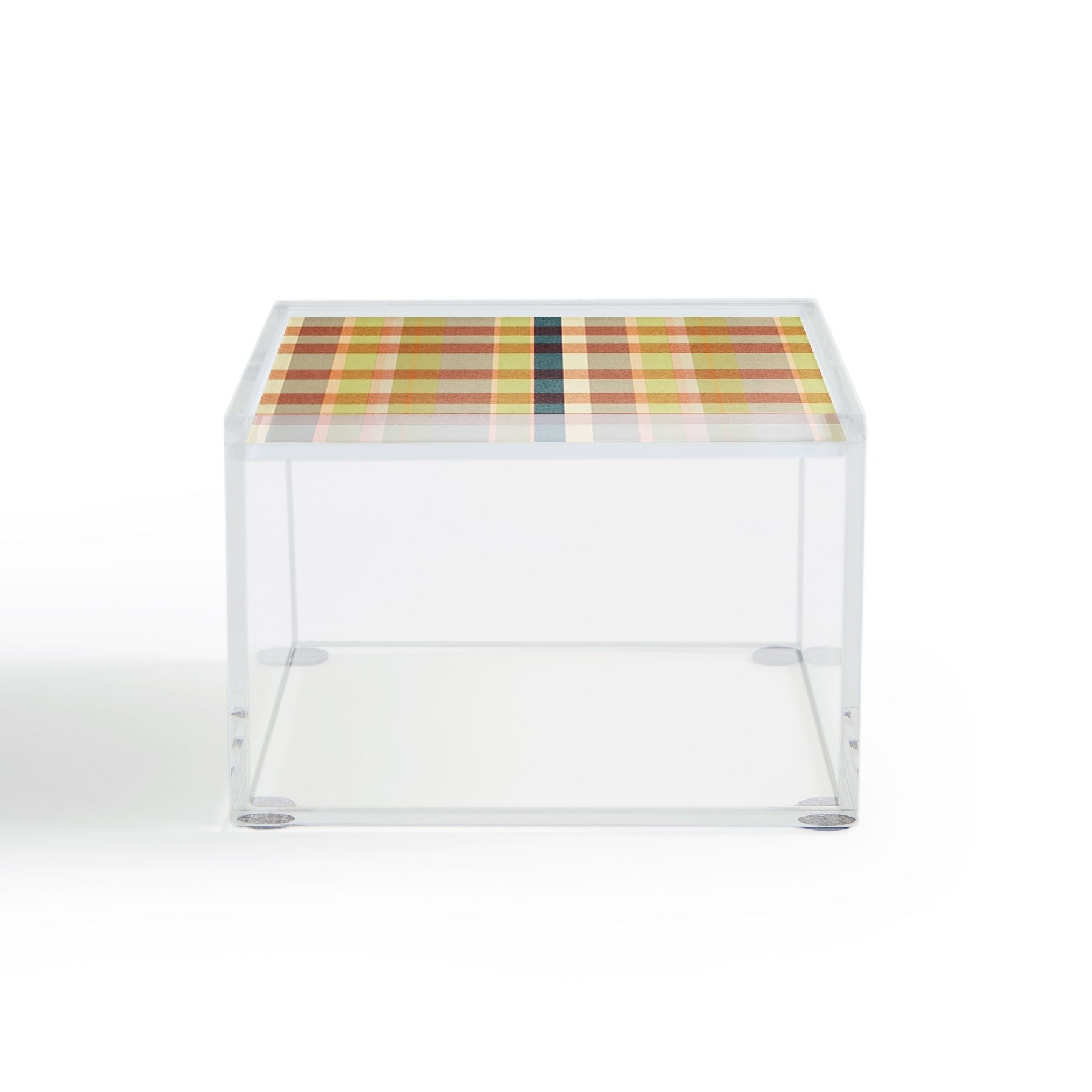 Marta Barragan Camarasa Retro Picnic Plaid Warm Tones Acrylic Box
