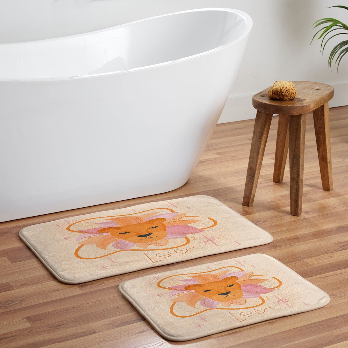 Little Om Zodiac Signs Leo Memory Foam Bath Mat