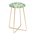 Ninola Design Botanic Retreat Loose Botanical Leaves Watercolor Green Counter Stool