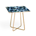 Ninola Design Botanic Retreat Ombre Abstract Watercolor Flowers Blue Navy Side Table