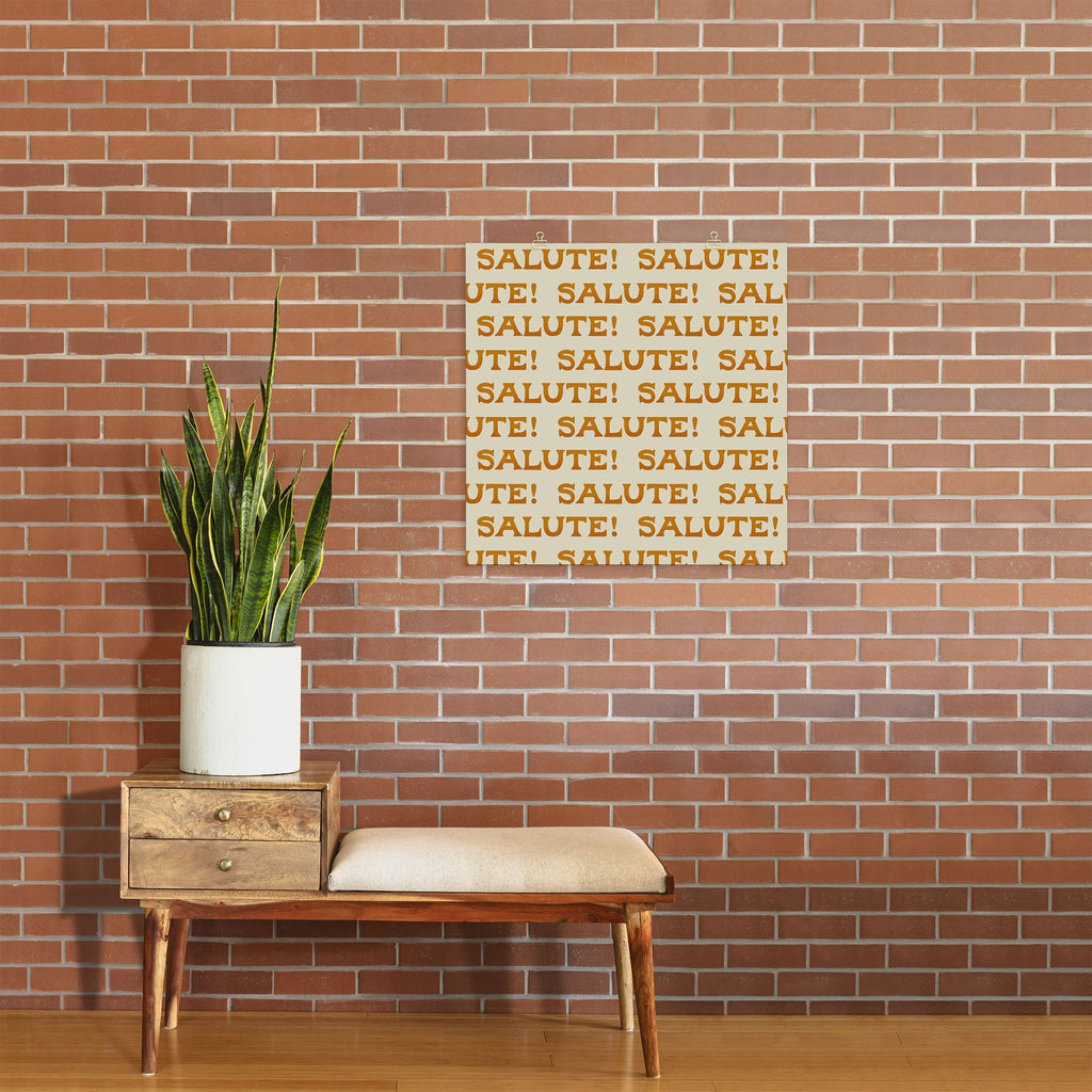 Jessica Molina Salute Gold Pattern on Cream Art Print
