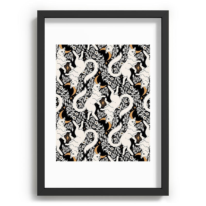 Avenie Celestial Cats Gold Recessed Framing Rectangle
