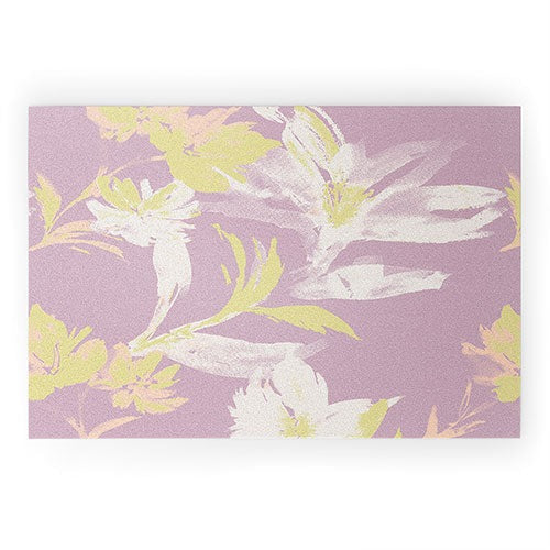 Gabriela Fuente Emma Lilac Floral Welcome Mat