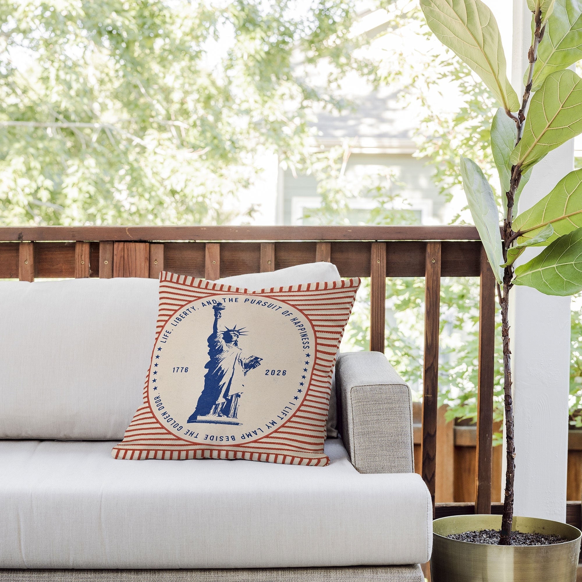 DENY Designs Life Liberty Outdoor Throw Pillow