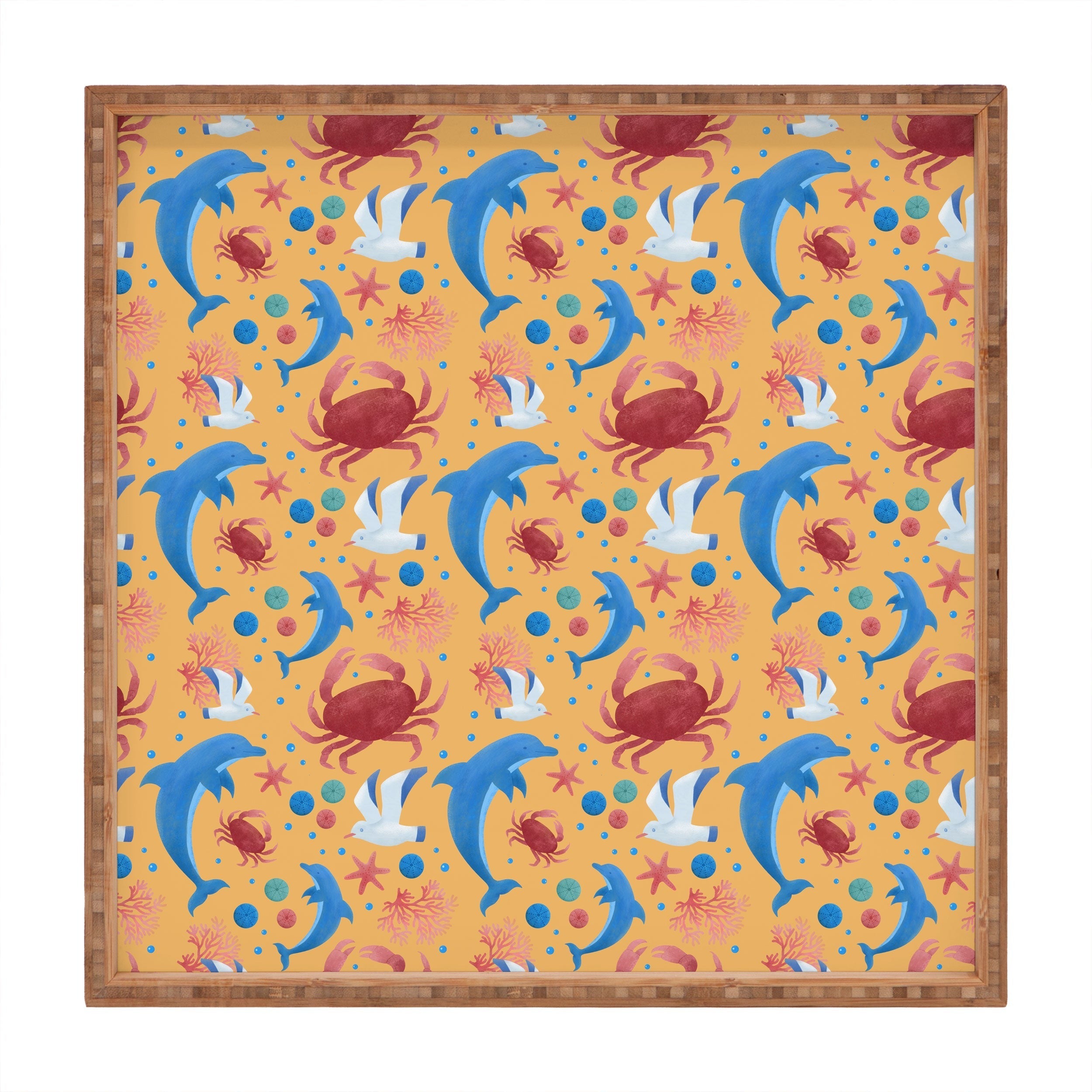 Seta Zakian Sailing Sealife yellow Square Tray