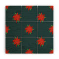 Design by Spark Poinsettia Florals Wood Wall Mural
