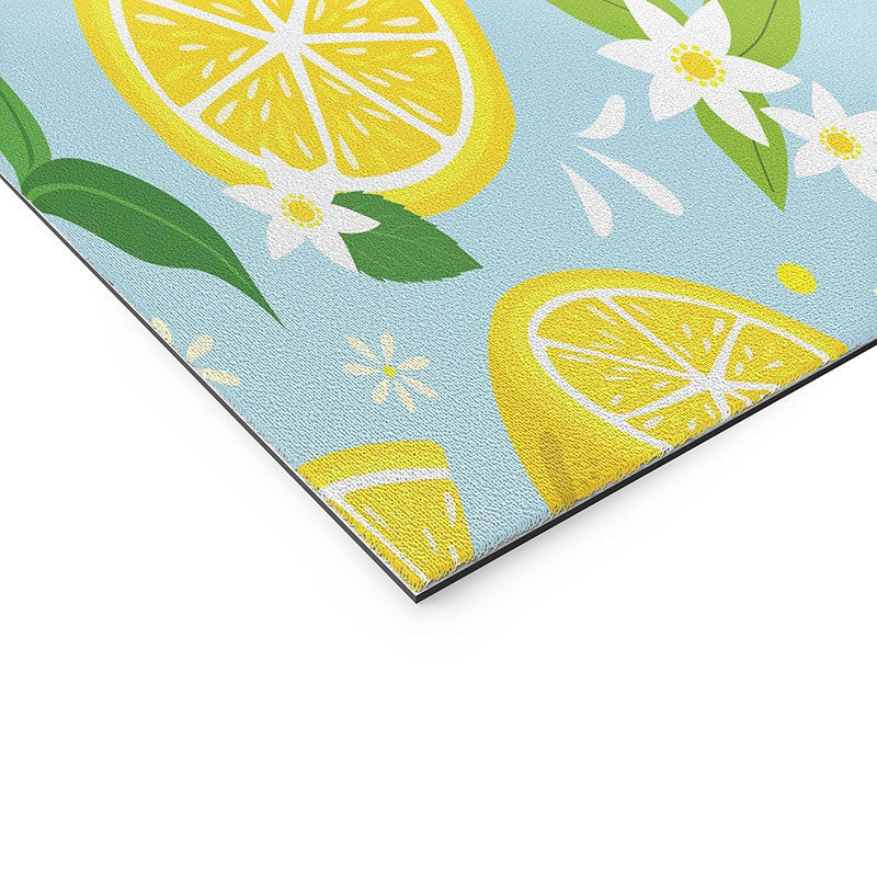 Design by Spark Lemony Fresh Florals Welcome Mat