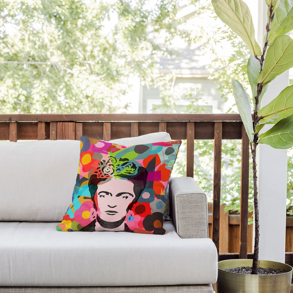 Garima Dhawan frida 1d Outdoor Throw Pillow