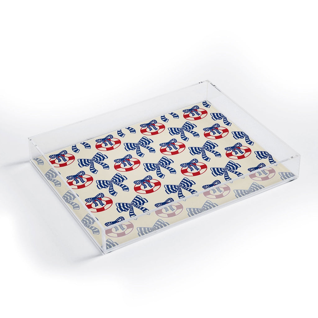 Design by Spark Nautical Christmas Bows Acrylic Tray