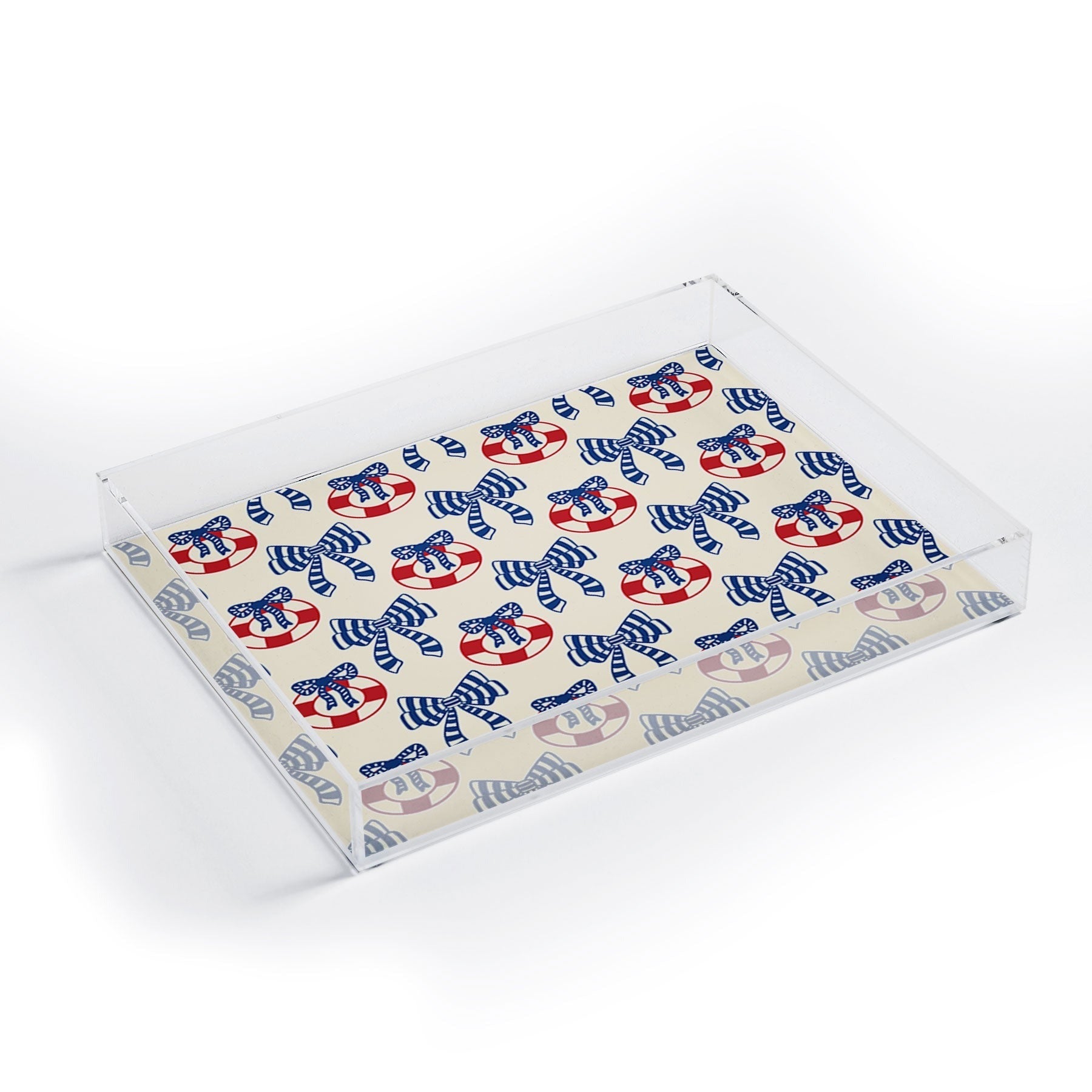 Design by Spark Nautical Christmas Bows Acrylic Tray