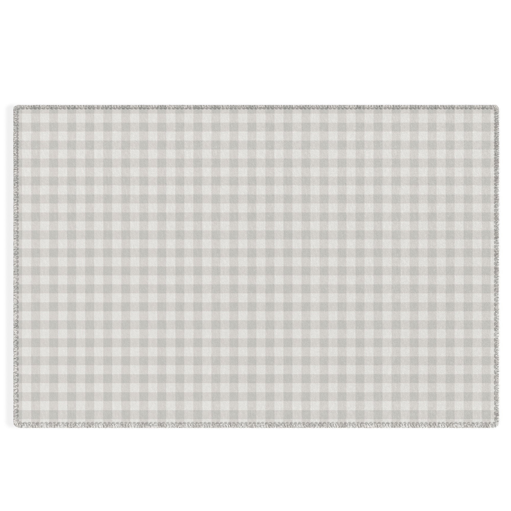 Colour Poems Gingham Plaid Pattern Cloud White Outdoor Rug