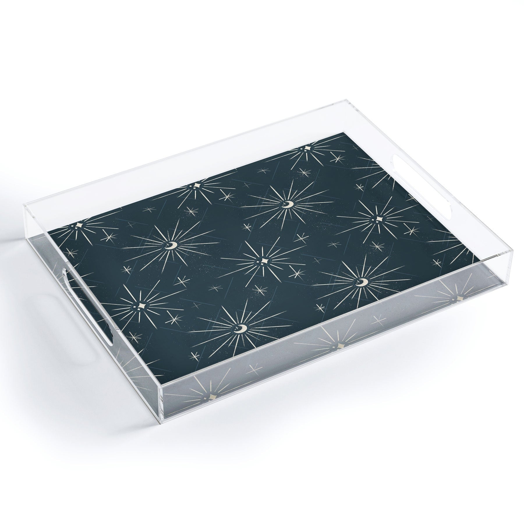 Little Om Pattern Little Moon navy Acrylic Tray