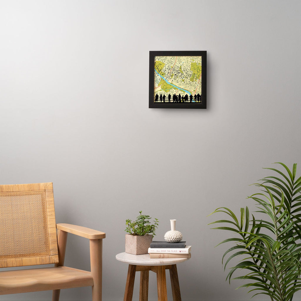 DarkIslandCity Bats Over Austin Congress Bridge Framed Wall Art
