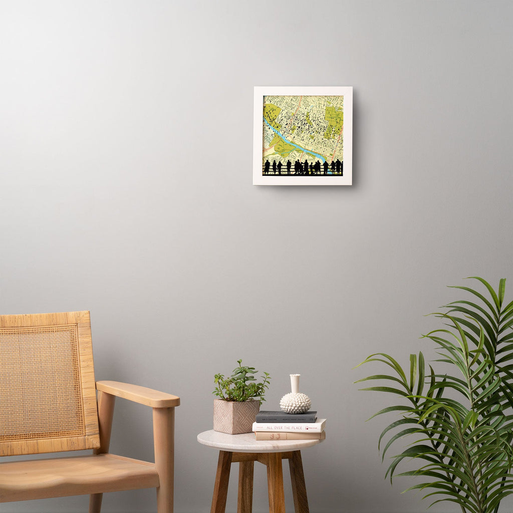 DarkIslandCity Bats Over Austin Congress Bridge Framed Wall Art