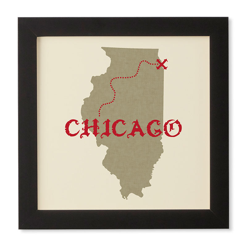 DarkIslandCity Chicago X Marks The Spot Framed Wall Art