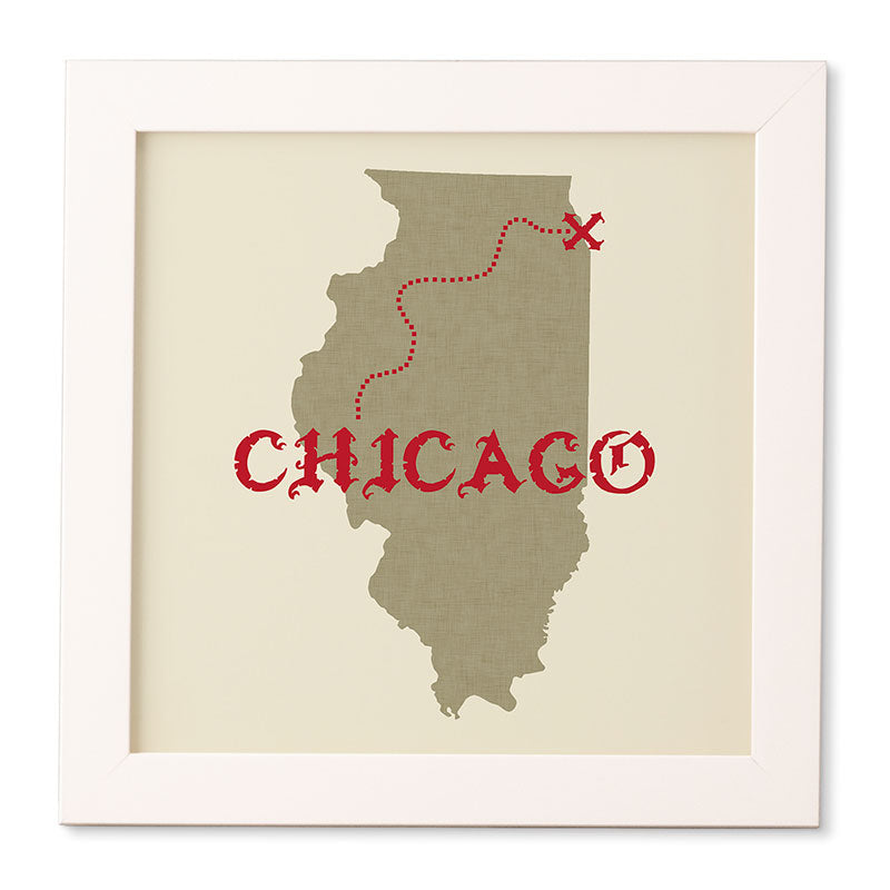 DarkIslandCity Chicago X Marks The Spot Framed Wall Art