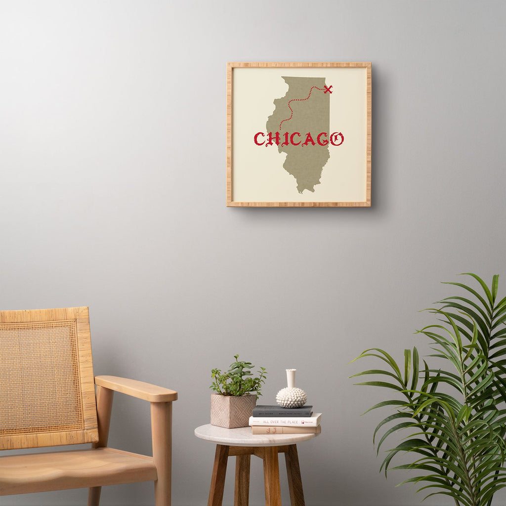DarkIslandCity Chicago X Marks The Spot Framed Wall Art