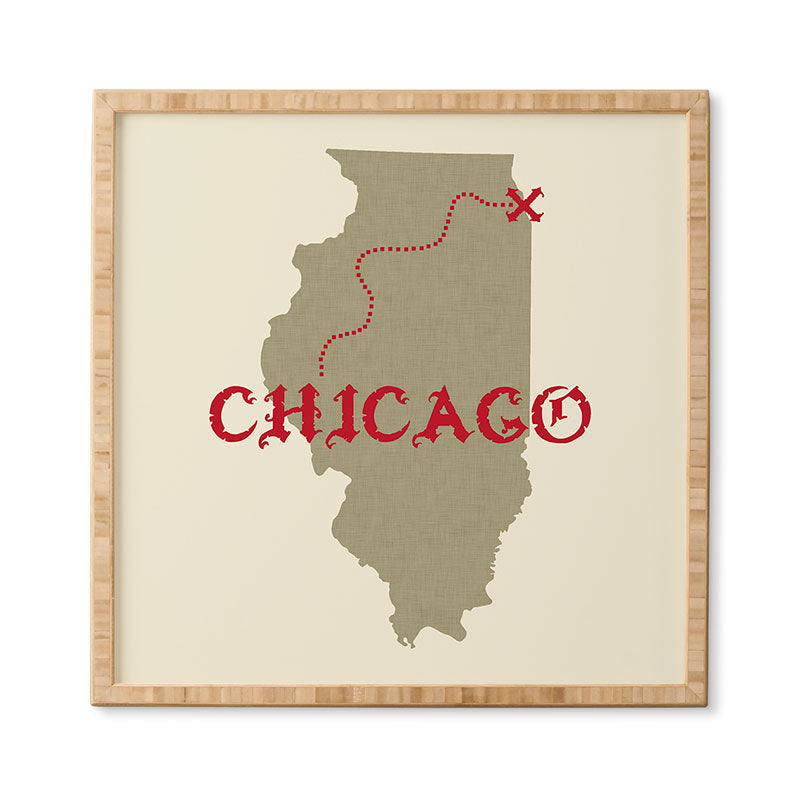 DarkIslandCity Chicago X Marks The Spot Framed Wall Art