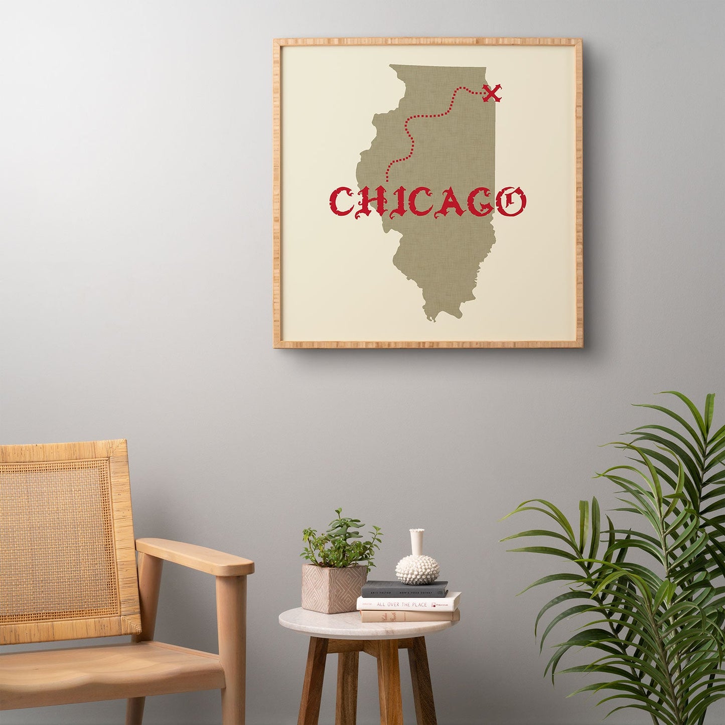 DarkIslandCity Chicago X Marks The Spot Framed Wall Art
