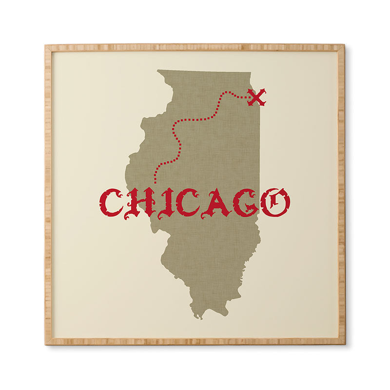 DarkIslandCity Chicago X Marks The Spot Framed Wall Art