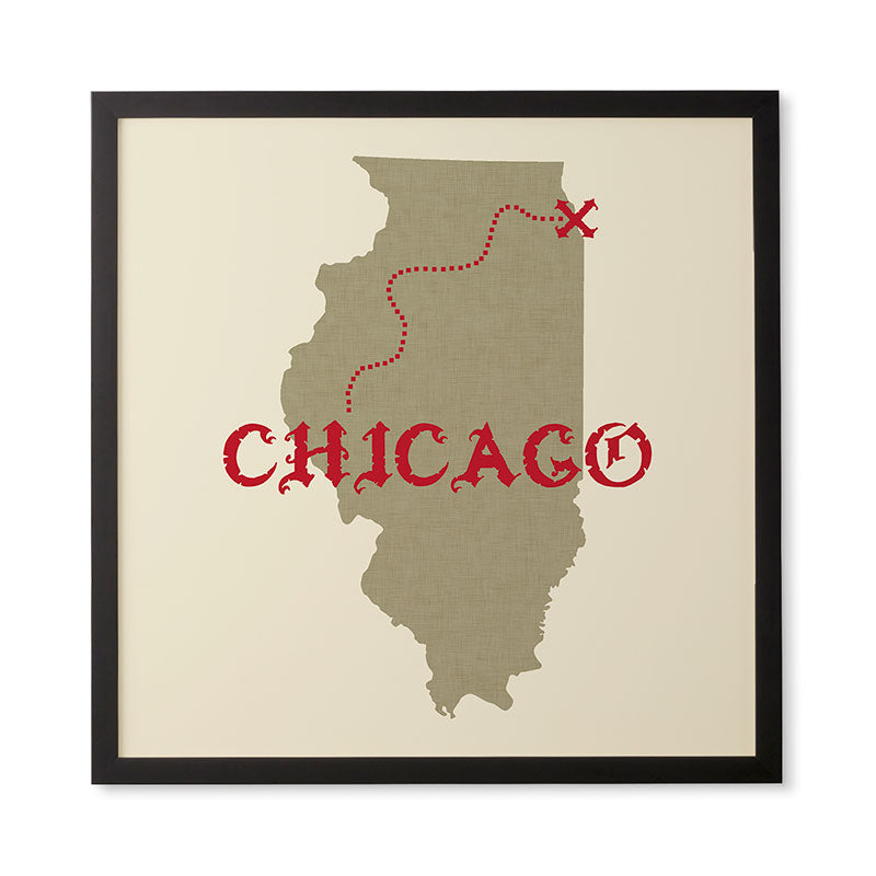 DarkIslandCity Chicago X Marks The Spot Framed Wall Art