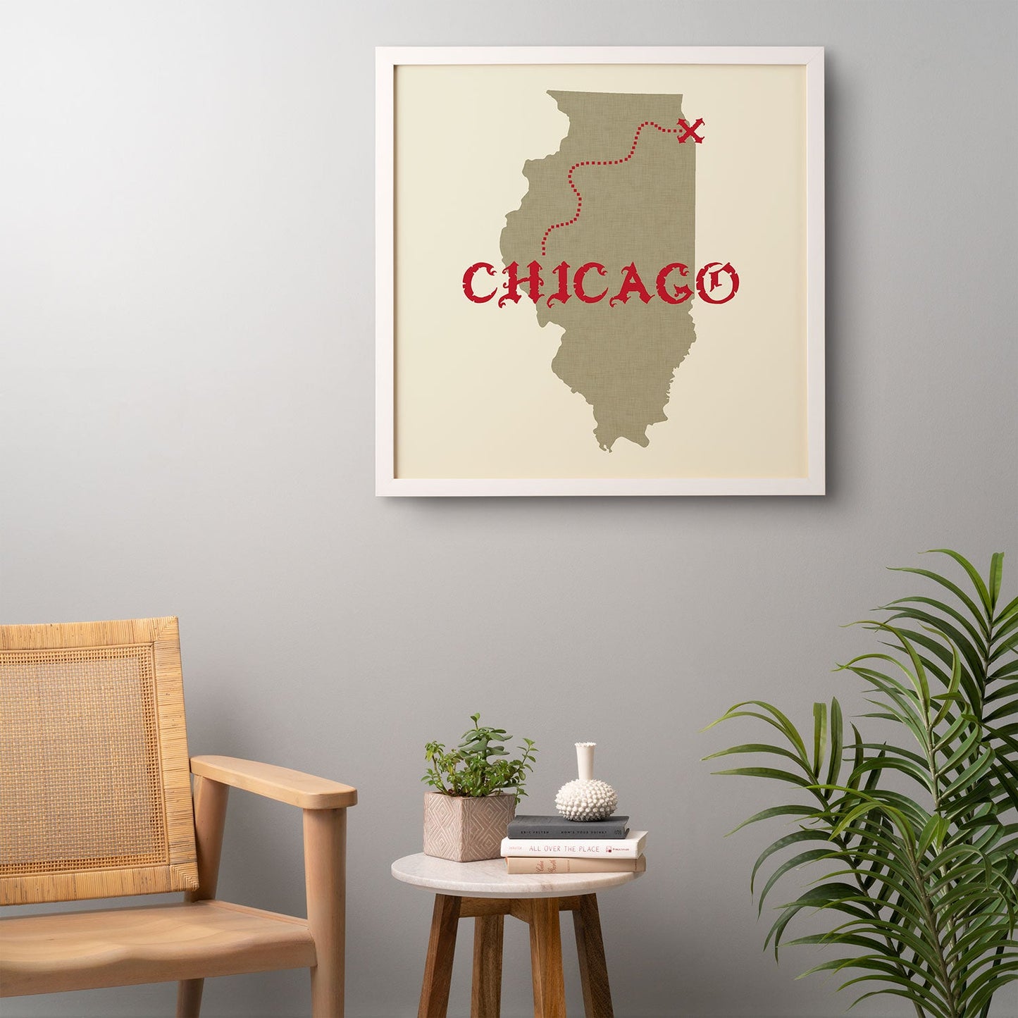 DarkIslandCity Chicago X Marks The Spot Framed Wall Art