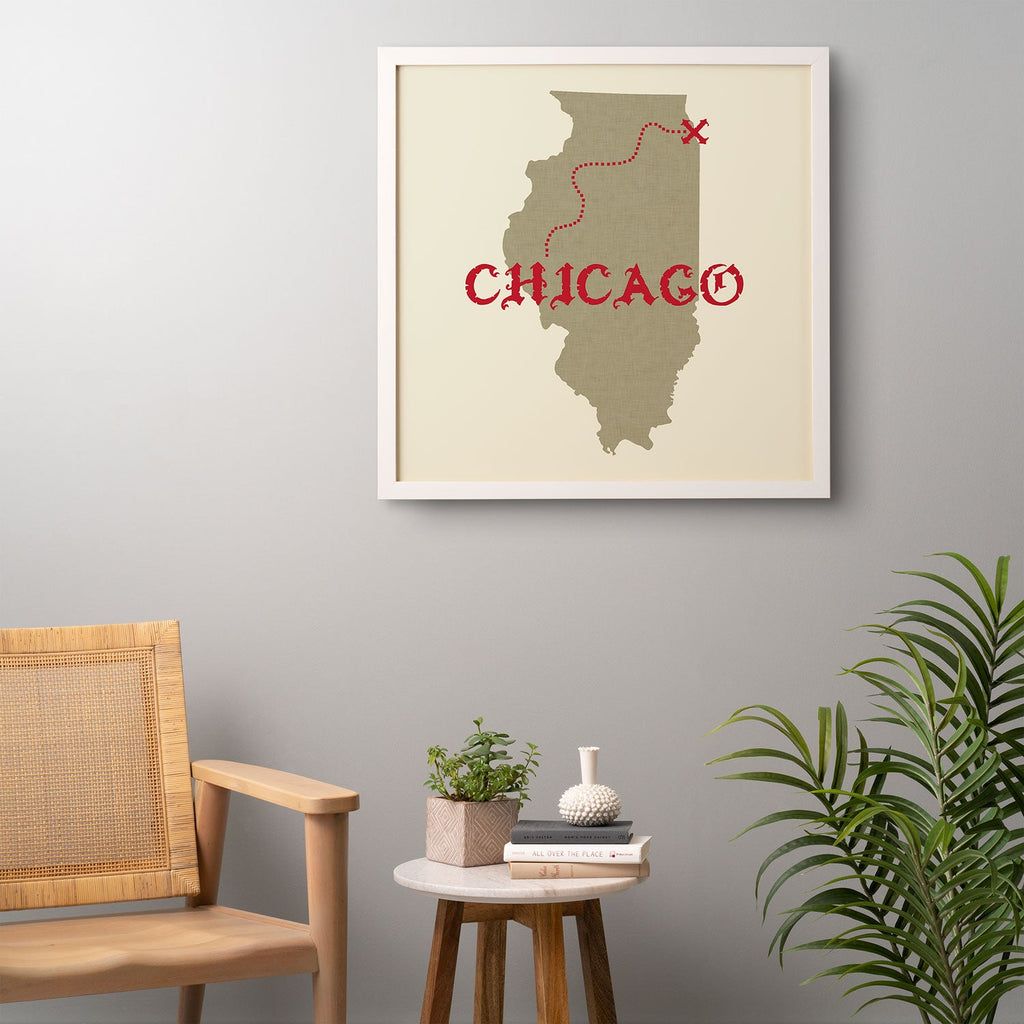DarkIslandCity Chicago X Marks The Spot Framed Wall Art