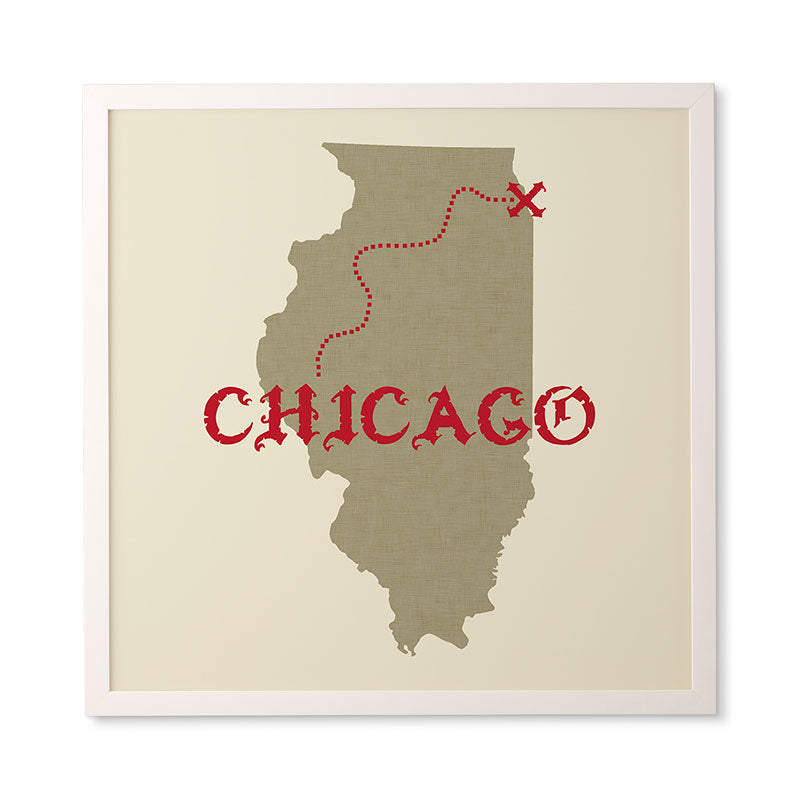 DarkIslandCity Chicago X Marks The Spot Framed Wall Art