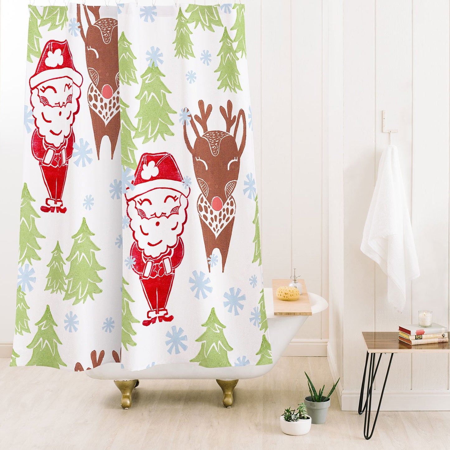 Dash and Ash Best Bros From The North Pole Shower Curtain