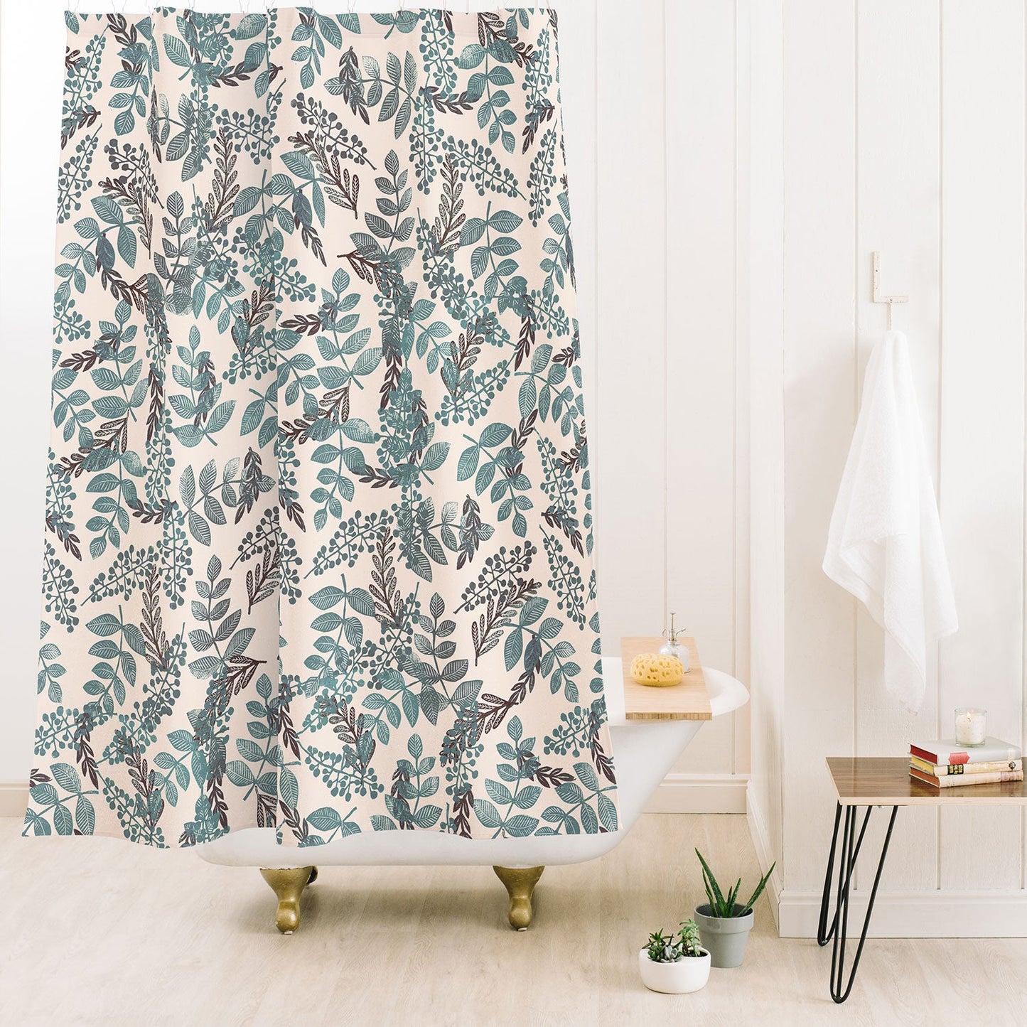 Dash and Ash Blue Bell Shower Curtain